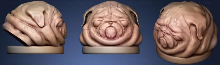 Pug Bust Sculpture